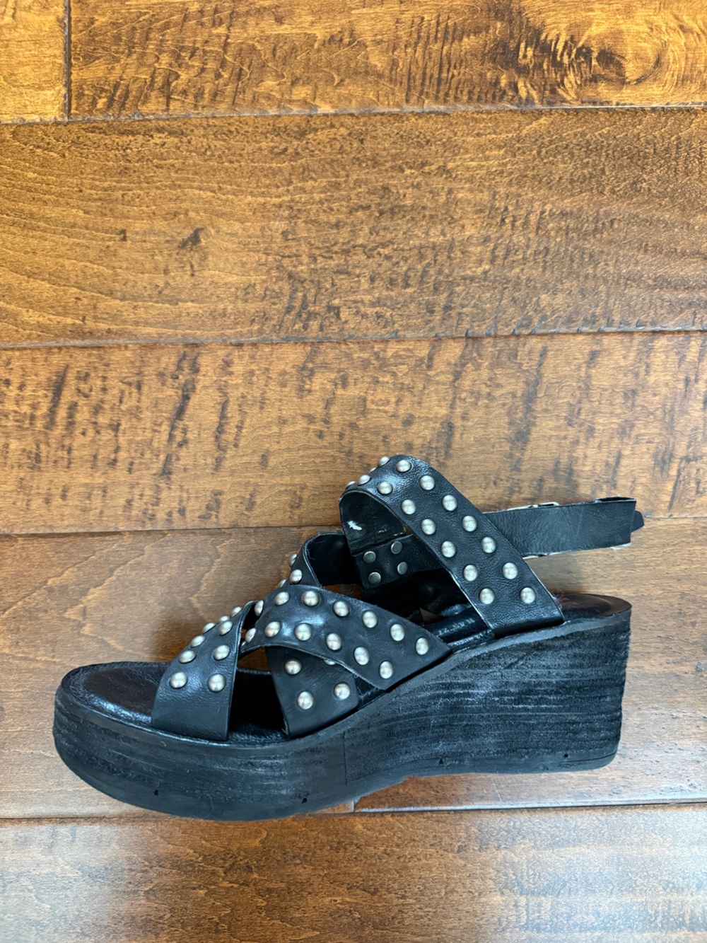 Kids Black Studded Platform Sandals - Picture 3 of 7
